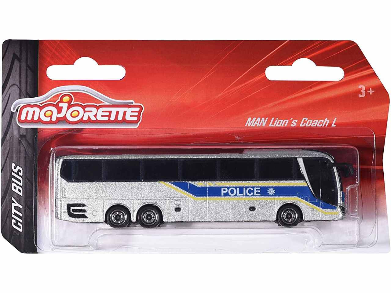 Majorette City Bus Man City Lion's Coach L Police Silver