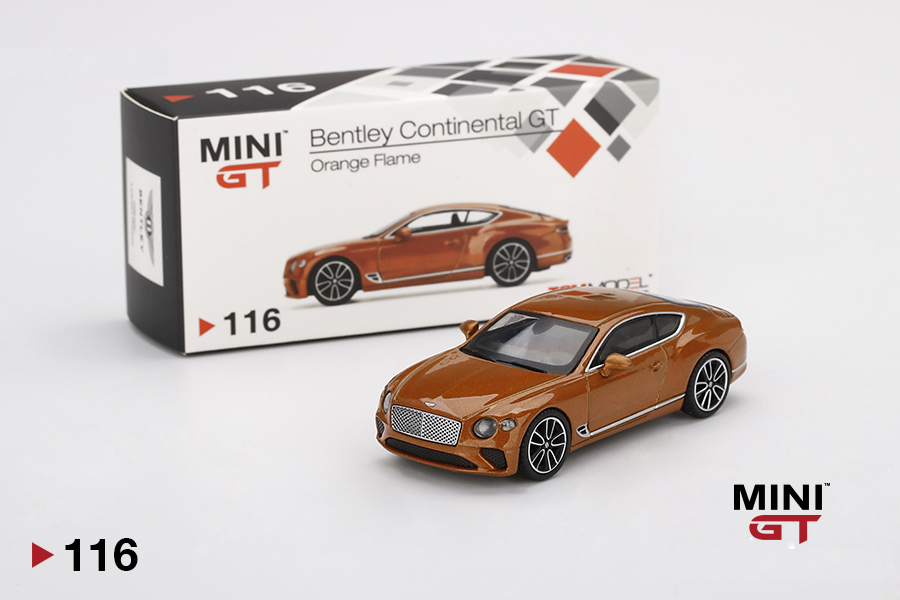 Mini GT BENTLEY CONTINENTAL GT FLAME ORANGE RHD - MINI GT 116